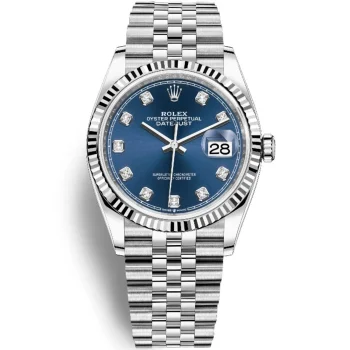 Rolex Datejust 36mm 126234G Blue Fluted Diamond Dial Jubilee