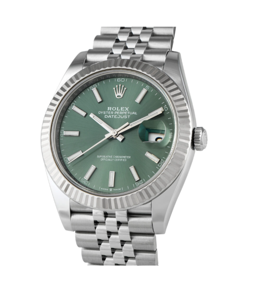 Rolex Datejust 41 NEW 2024 Mint Green Dial Jubilee Band Smooth Bezel Stainless