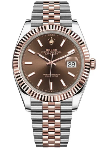 Rolex Datejust 41 126331 Steel Rose Gold Chocolate Diamond Dial2