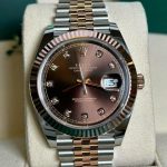 Rolex Datejust 41mm Diamond Dial Fluted Bezel Oyster Perpetual